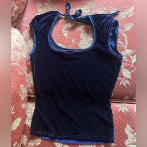 Y2K Dark blue velvet tank top